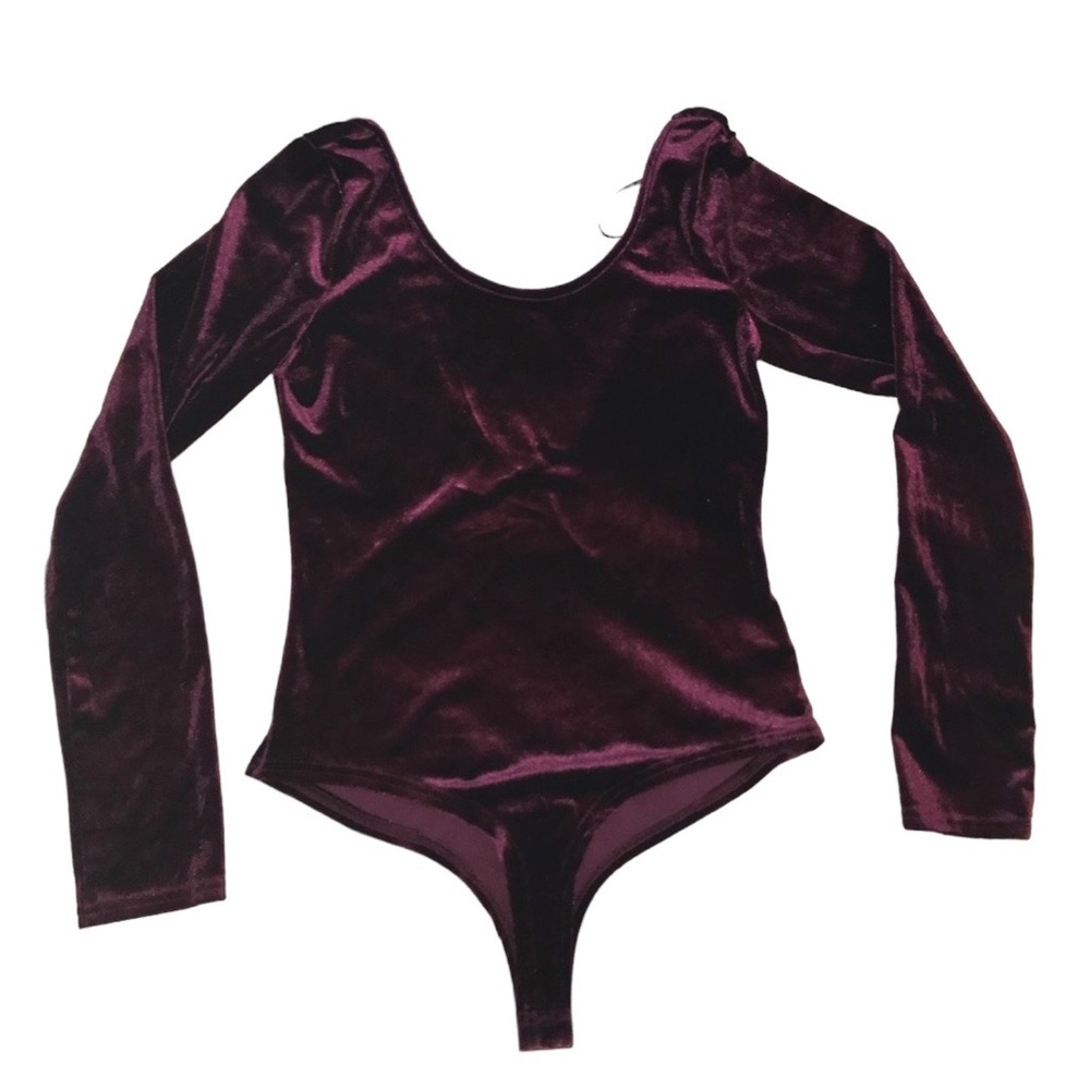 Sexy Velvet Thong Bodysuit - Picture 1 of 5